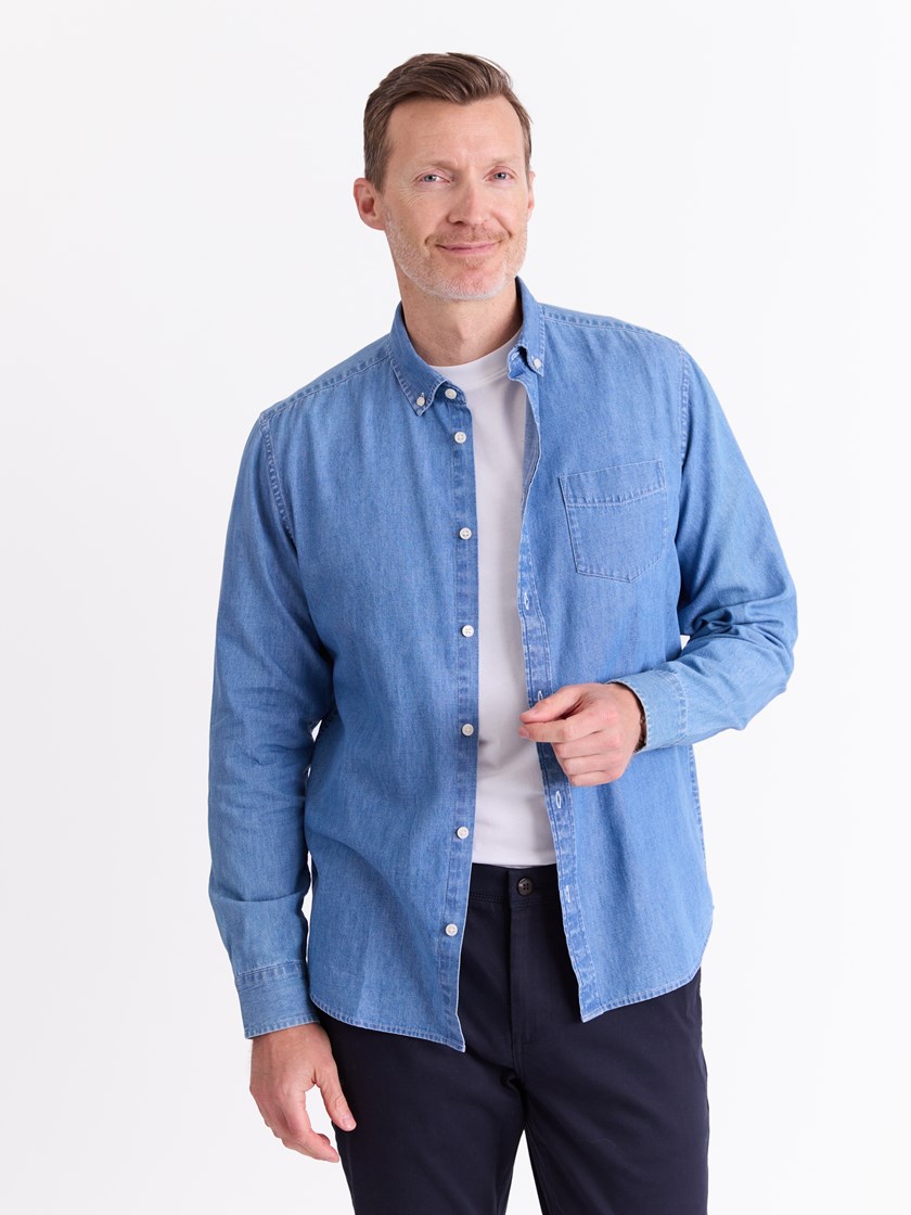 Chambray skjorte Coronet Blue