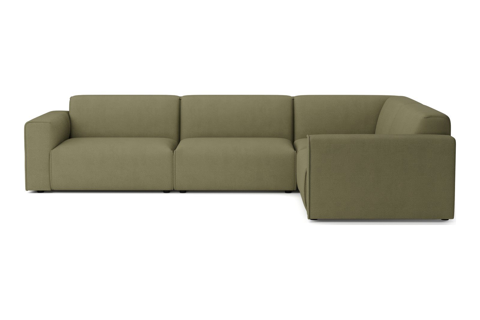 Monaco Lux hjørnesofa 3/1,5 hjørnesofa. Tekstil Brego 77 Green med sorte ben. Lux komfort.