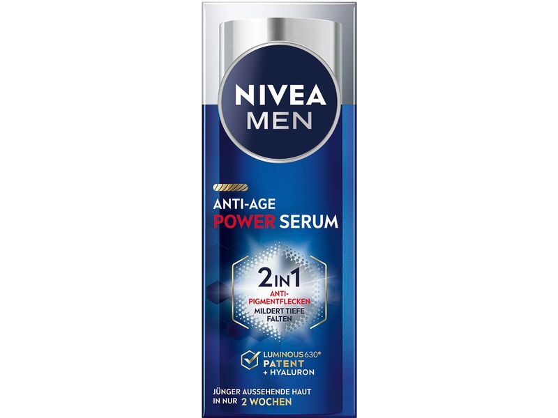 NIVEA MEN Gesichtsserum Anti-Age Power Luminous630 30 ml Serum gegen Pigmentflecken mit Anti-Age-Effekt