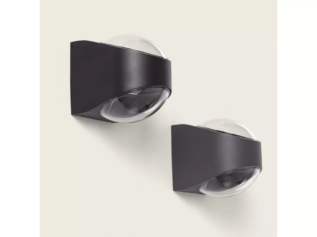 Applique Murale Extérieure LED 12W Aluminium Éclairage Double Face Adelfa Gris foncé