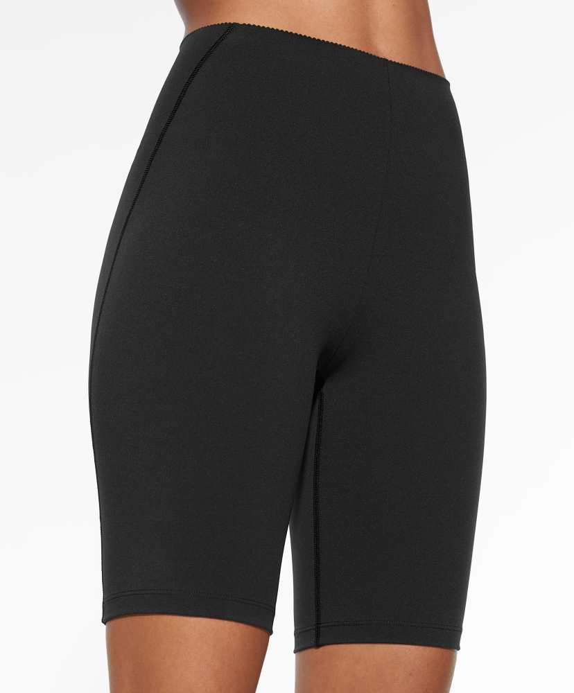 Calça legging de ciclismo com compressão para controle do core, 25 cm