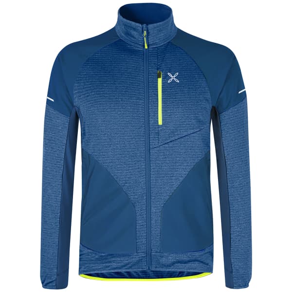 Veste polaire randonnée MONTURA THERMAL GRID 2 MAGLIA DEEP BLUE/VERDE LIME