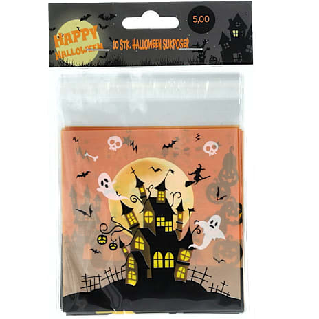 Halloween slikposer 10x10 cm 10-pak - flere varianter - assorteret