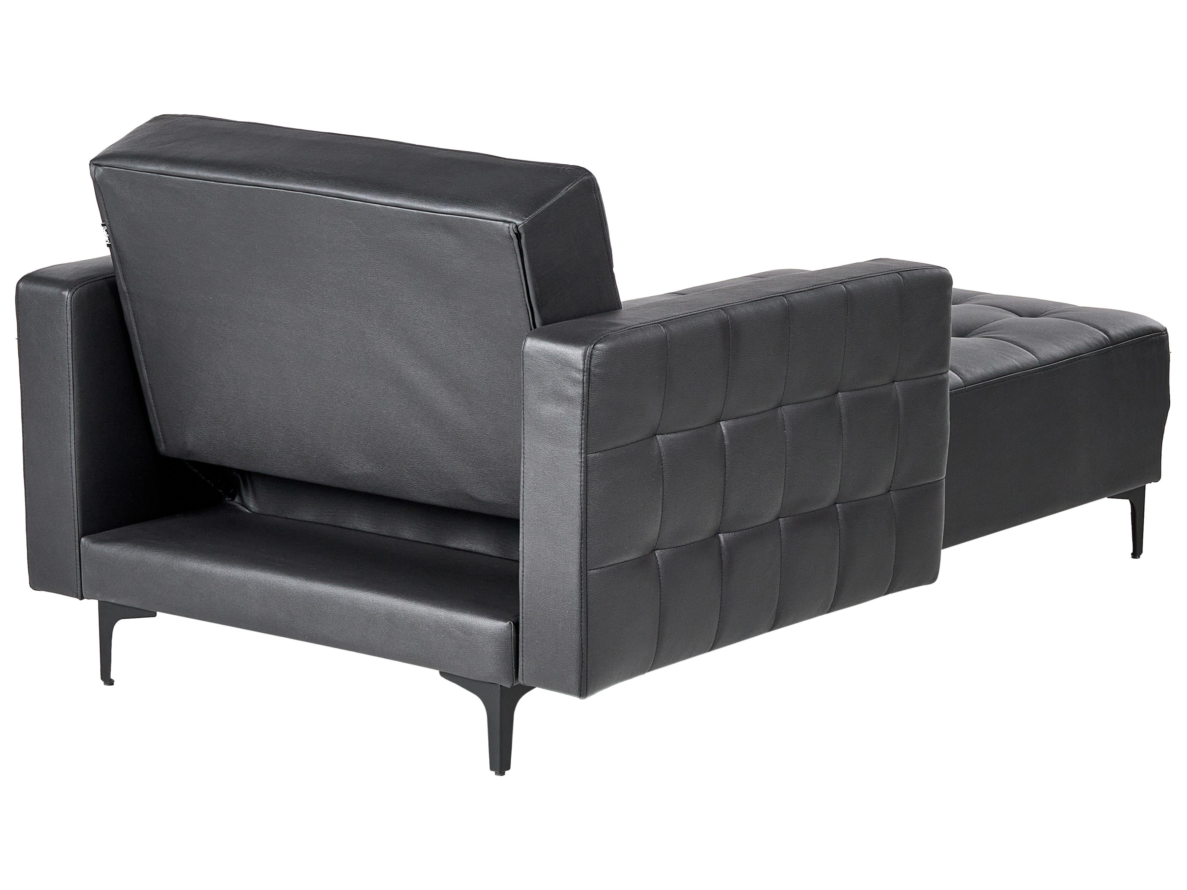 Chaise longue ABERDEEN Kunstleer Zwart