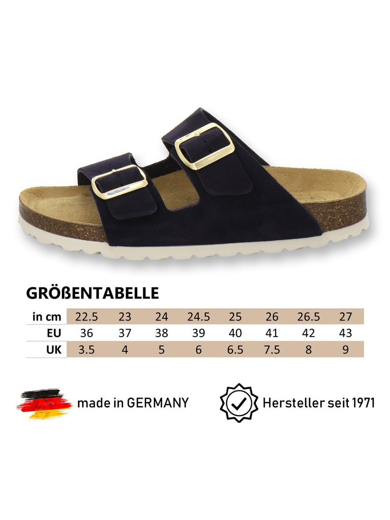 Pantoletten Damen Zweischnaller ocean Velour
