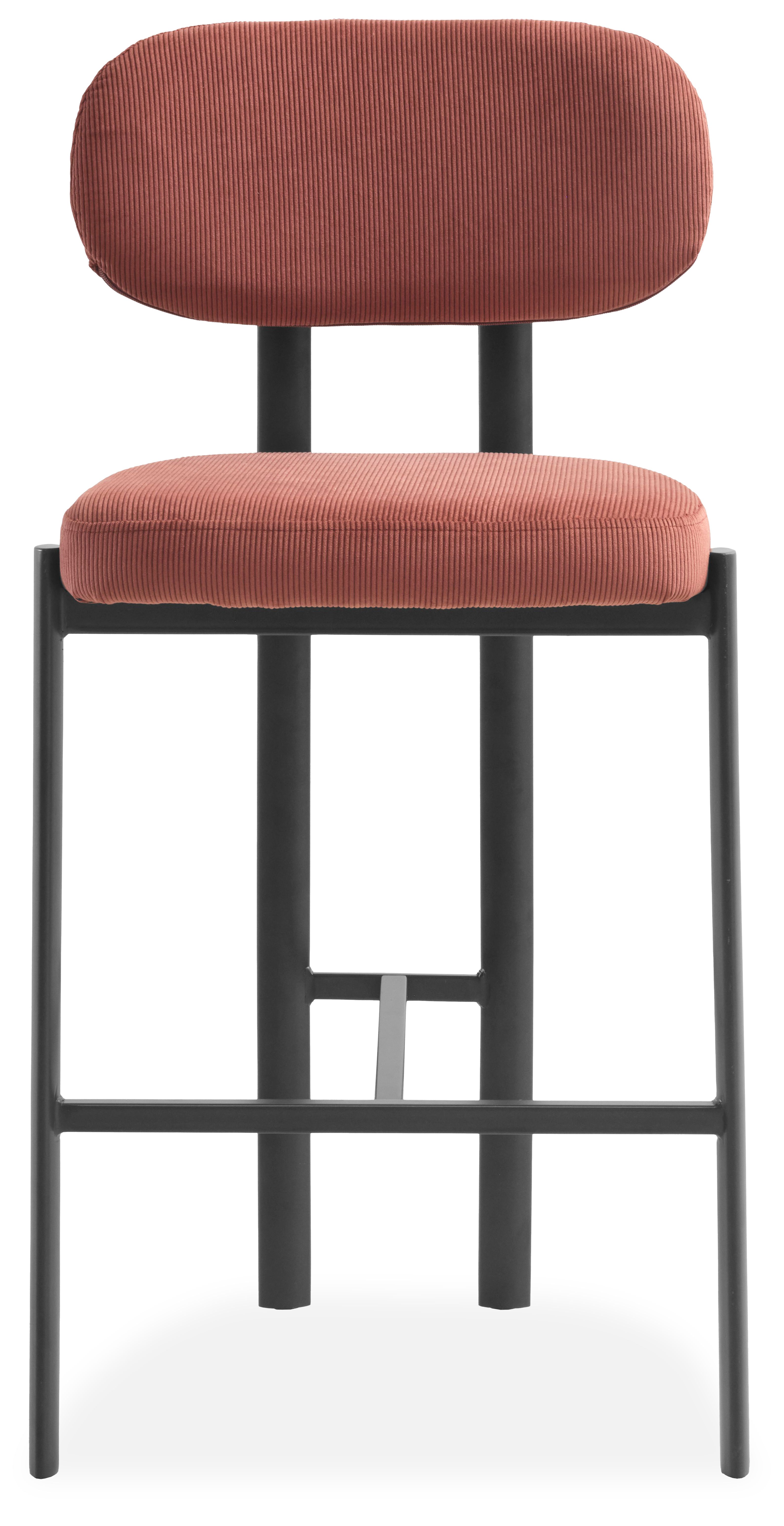 Barkruk Wave Burned Orange - Black Rivano B46 x D55 x H97.5 cm
