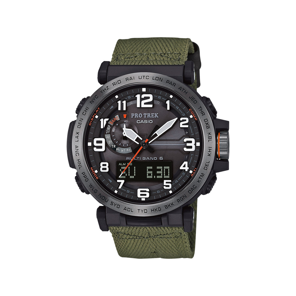 Montre PRO TREK homme résine textile kaki