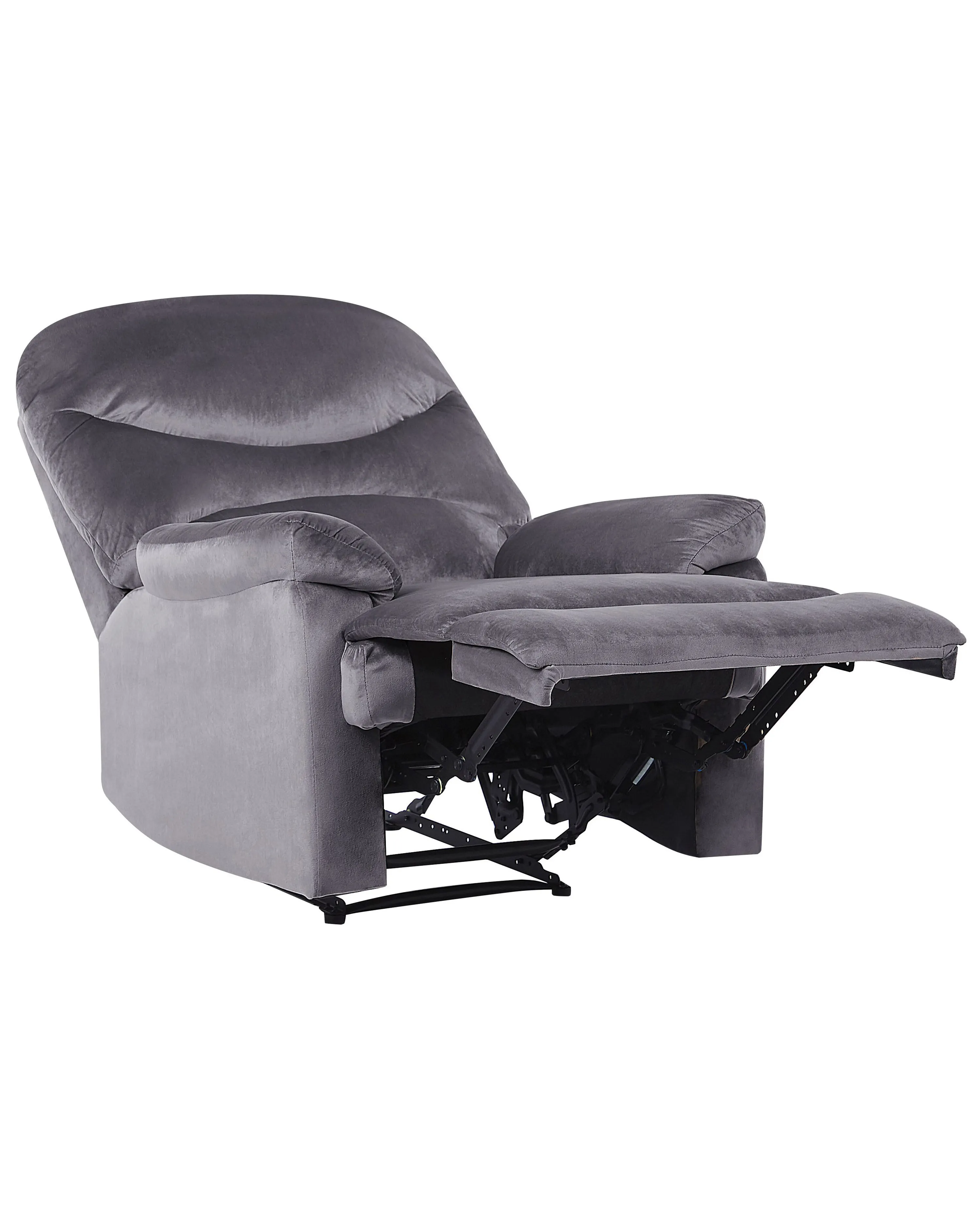 Relaxfauteuil ESLOV inclusief voetensteun Fluweel Grijs