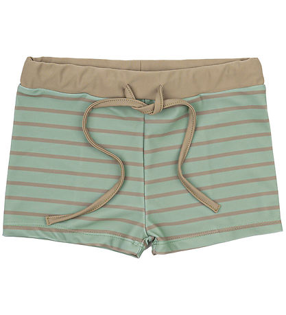 Mikk-Line Badehose - UV50+ - Green Bay m. Streifen