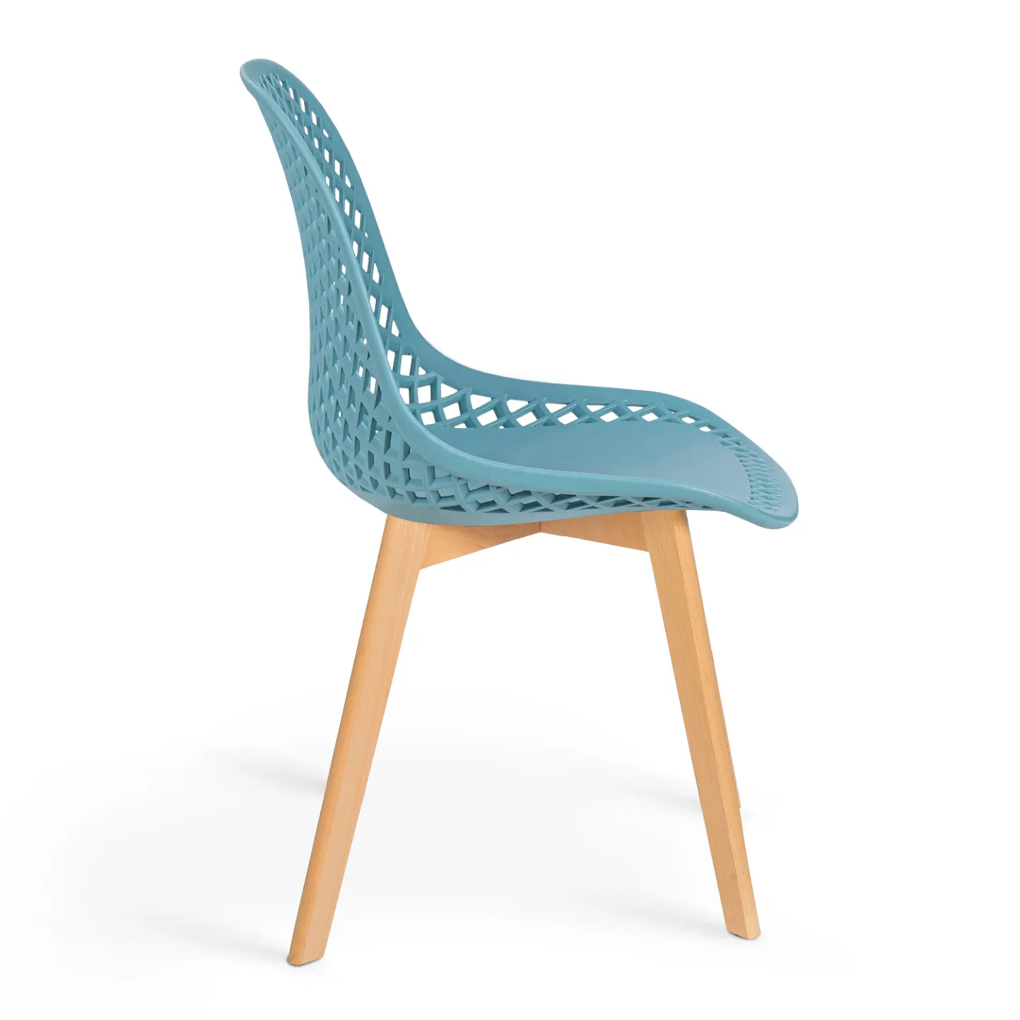 Lot de 6 chaises MANDY mix color pastel rose, blanc, gris clair x2, bleu x2
