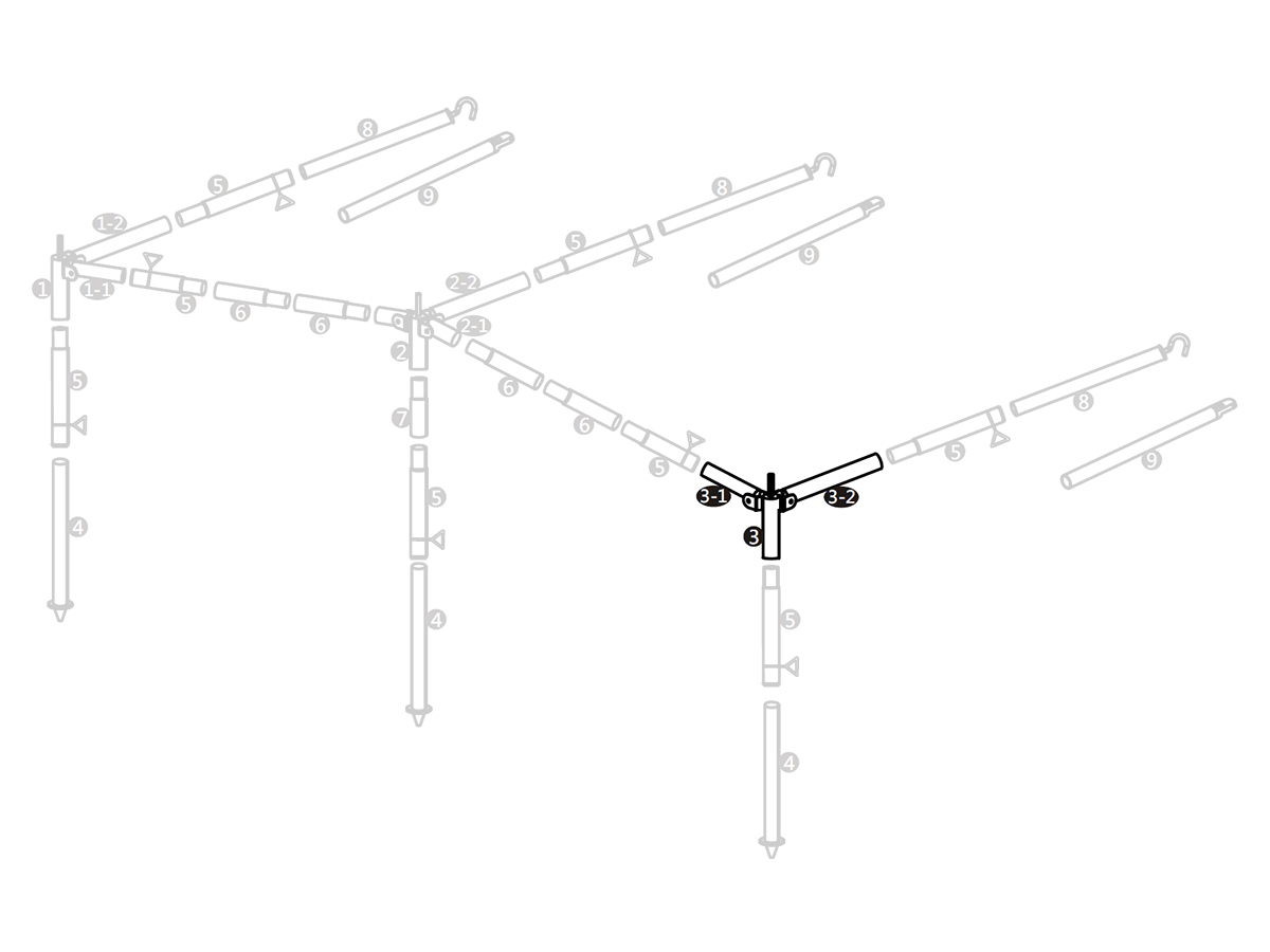 Luifelframe 25mm rechter hoekstuk