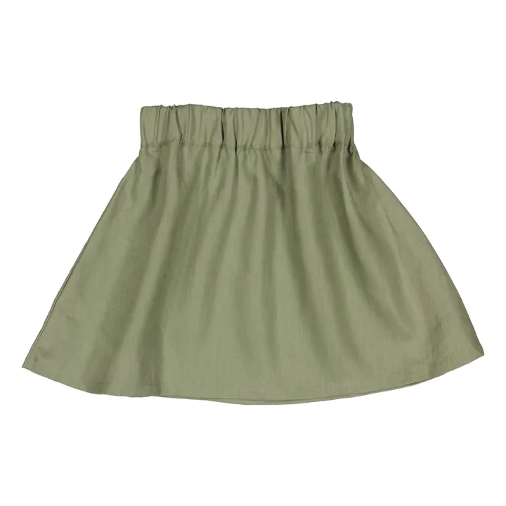 Loir Jupe Adèle en Lin | Vert Lichen