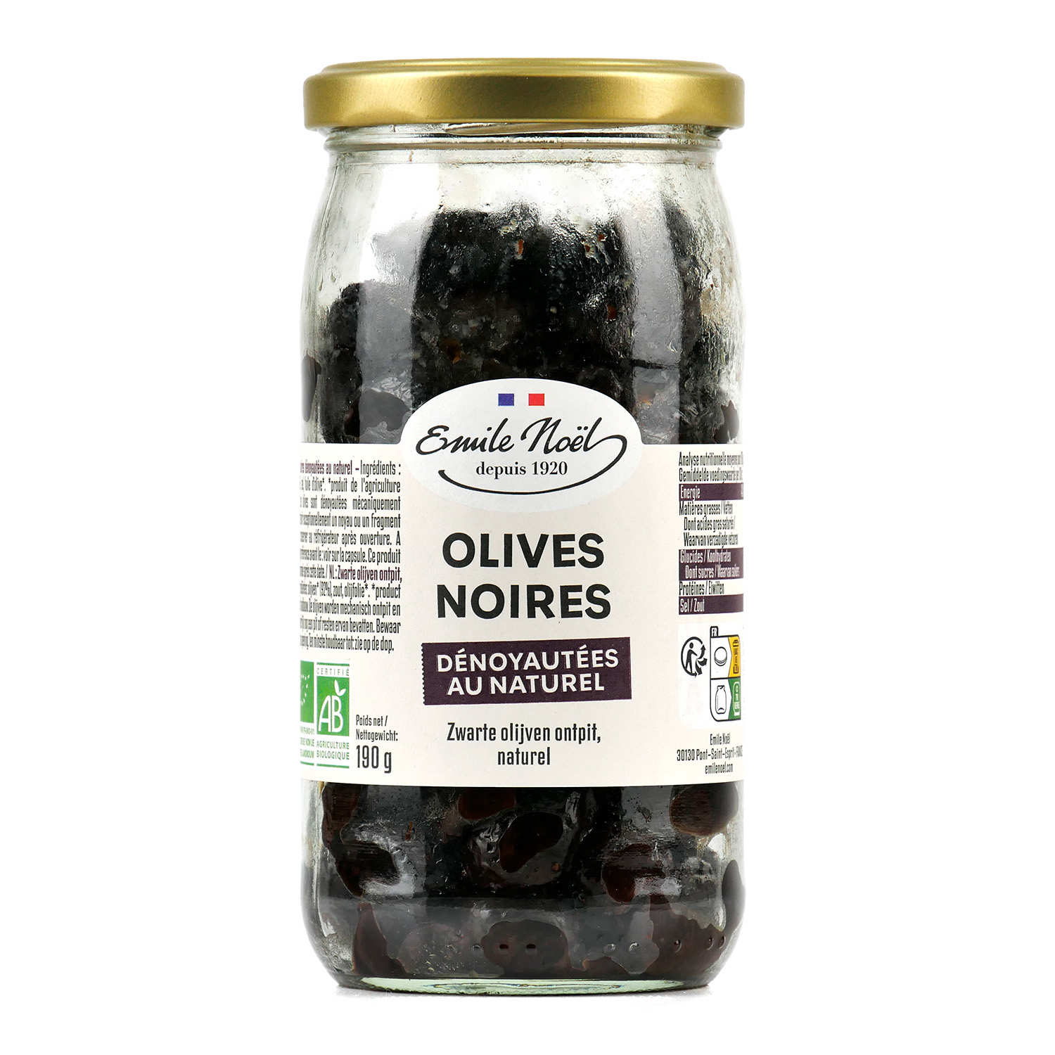 Olives Noires Dénoyautées au Naturel Bio