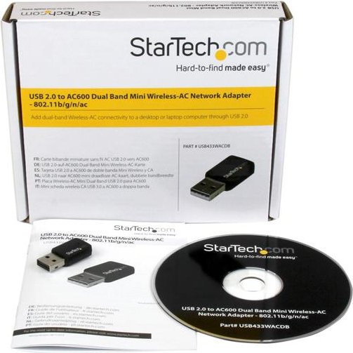 StarTech.com Mini adaptateur USB 2.0 réseau sans fil AC600 double bande - Clé USB WiFi 802.11ac 1T1R
