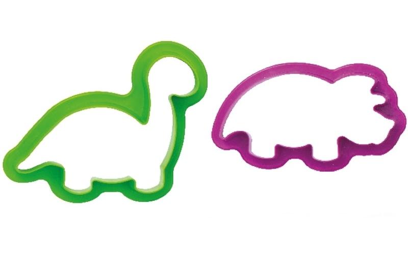 Guetzli-Ausstecher-Set Mini 2 Stück, DinoMini-Ausstechformen-Set mit Brontosaurus- und Triceratops-Motiv