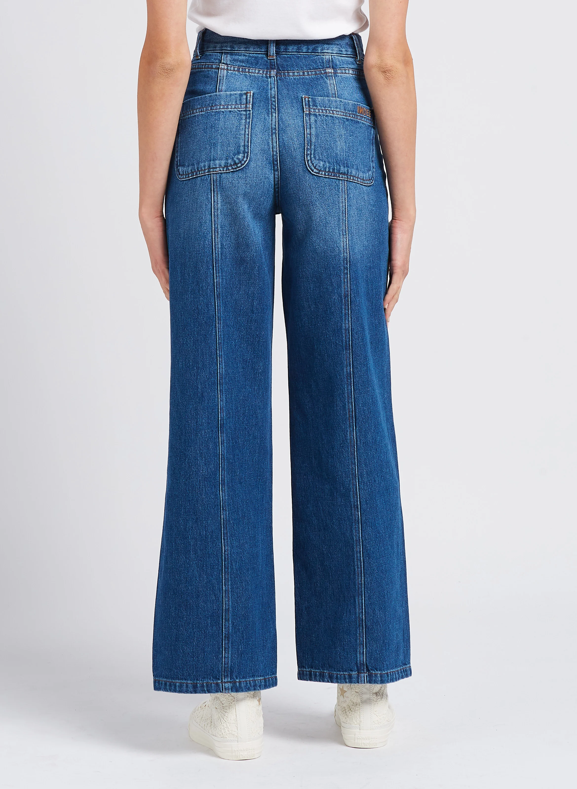ORIANE - Jean large taille haute | Bleu