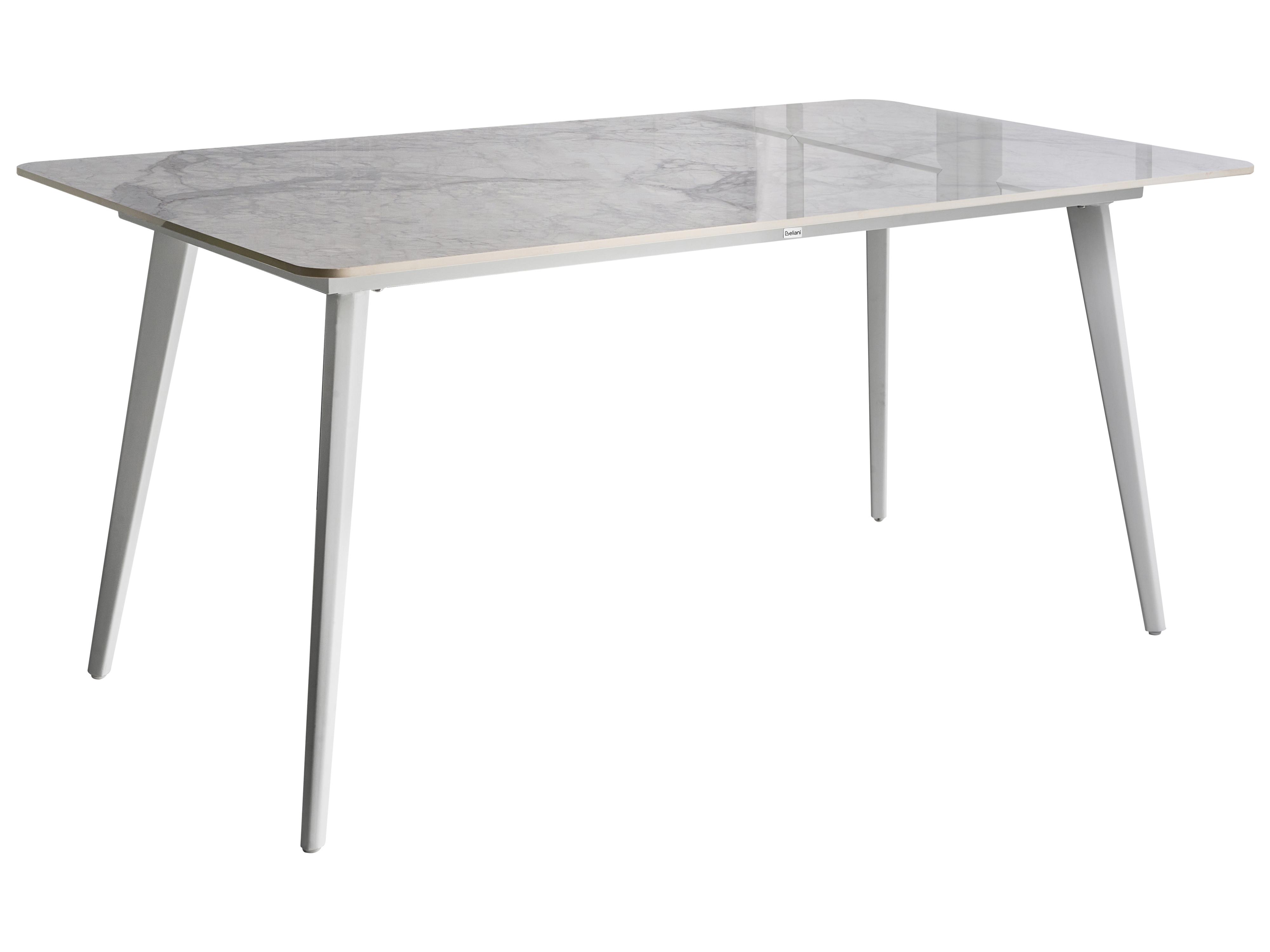 Tuin eettafel RODALLO 160 cm 90 cm Steen Wit marmer