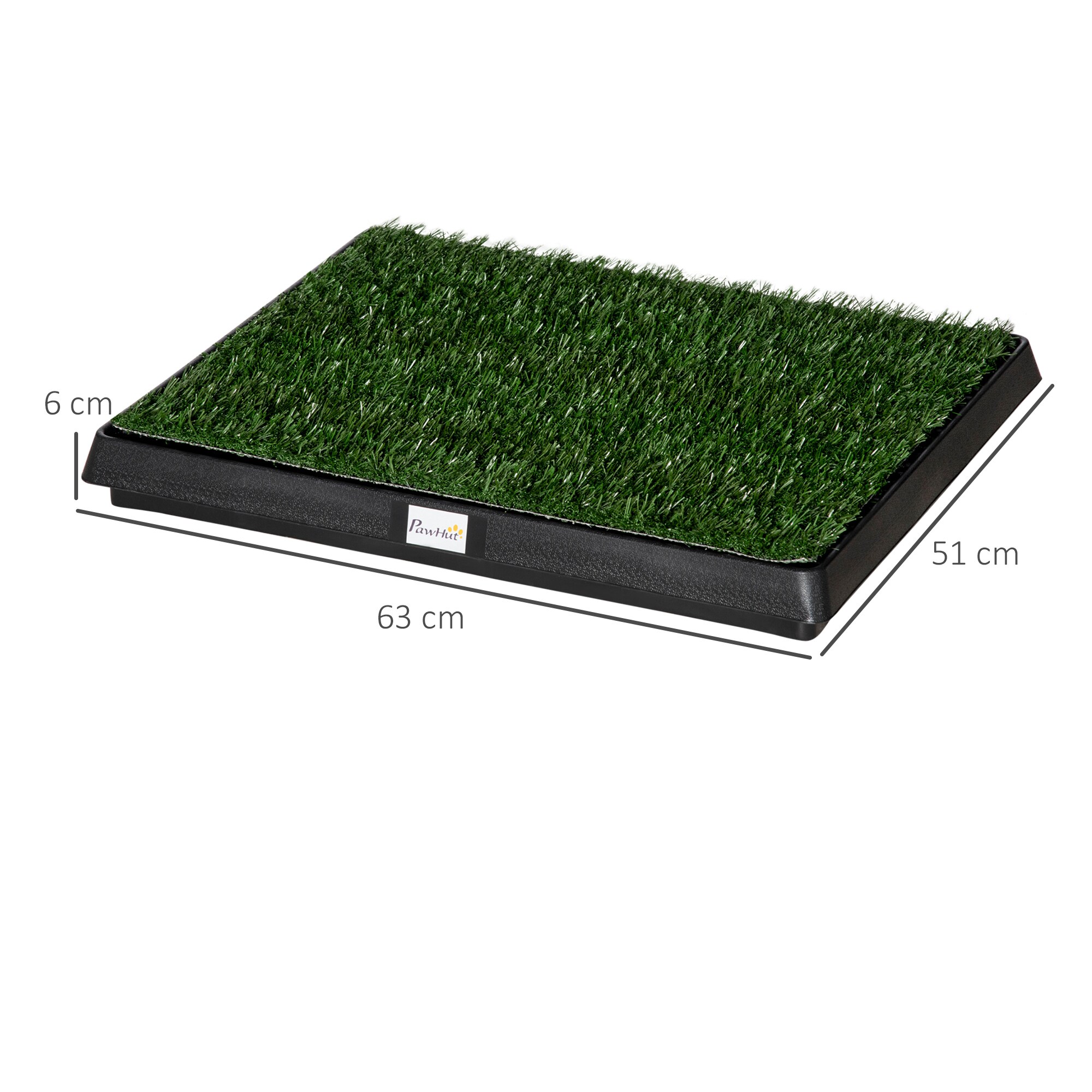 PawHut Welpentoilette mit herausnehmbarer Schublade grün, schwarz 51 x 63 x 6 cm (LxBxH)