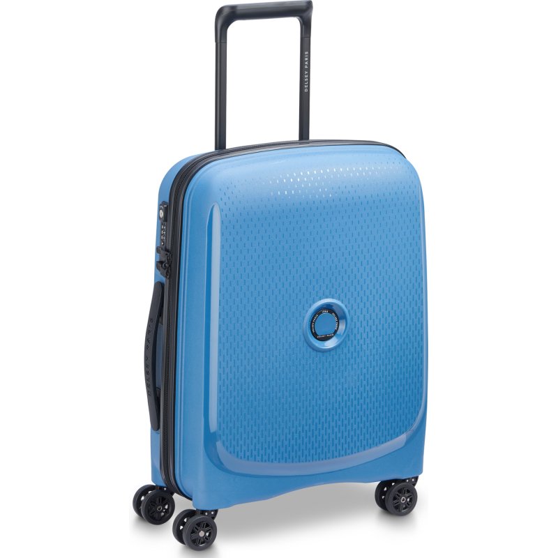 Belmont Plus Valise cabine Slim 4 doubles roues 55 cm bleu zinc