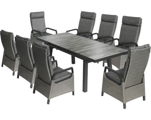 Bellavista Sydney eettafel, 90 x 77 cm, aluminium/keramische tegels, grijs
