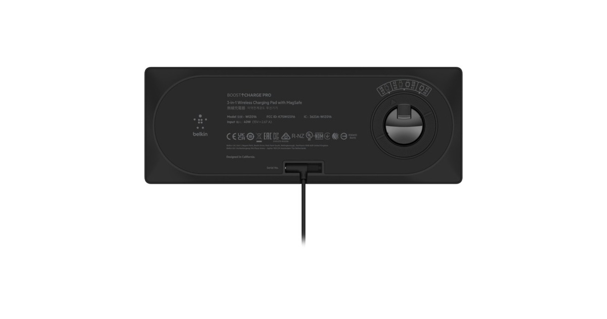 BelkinBoostCharge Pro 3-in-1 draadloos laadstation met MagSafe  (Zwart)