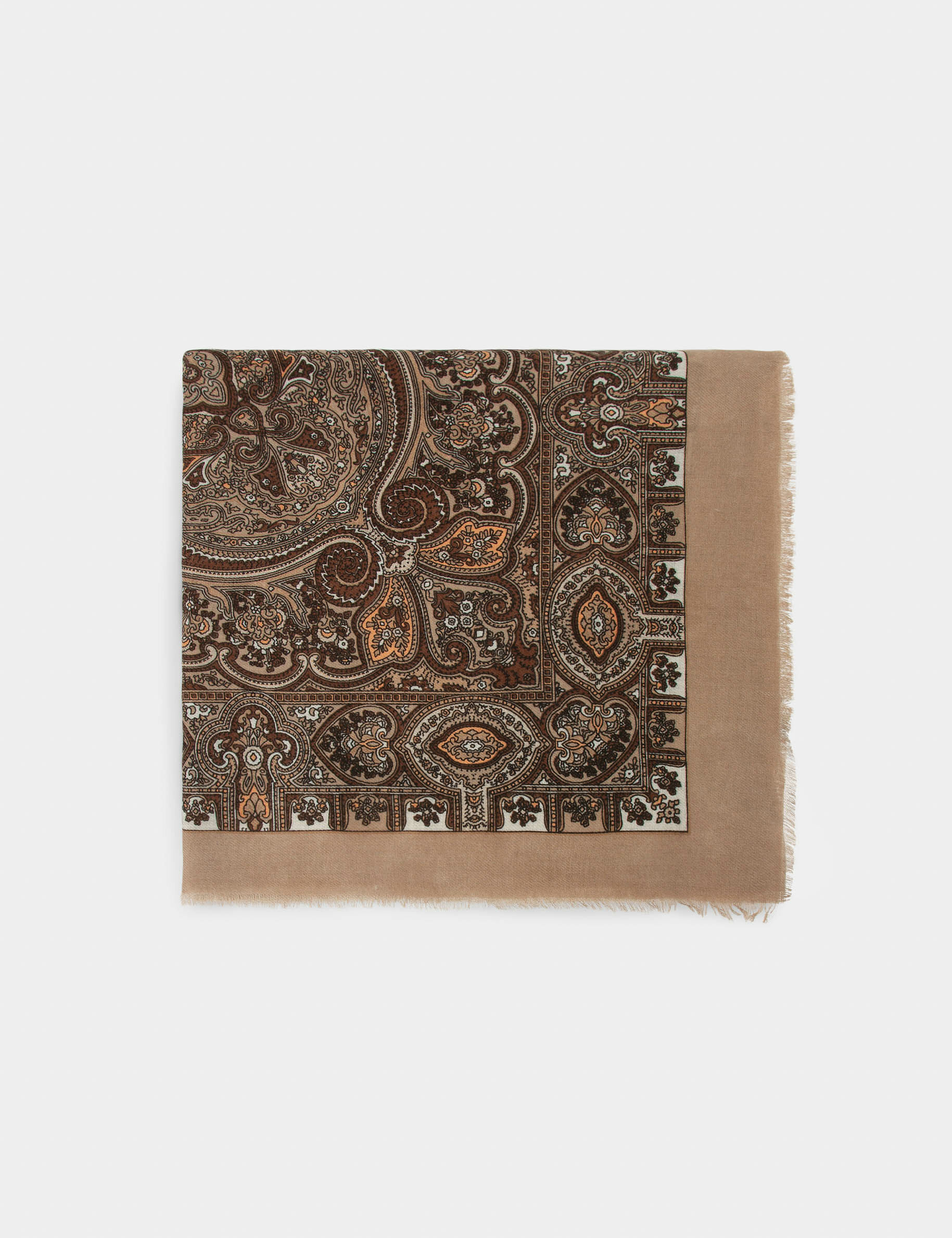 Foulard imprimé cachemire marron femme - marron