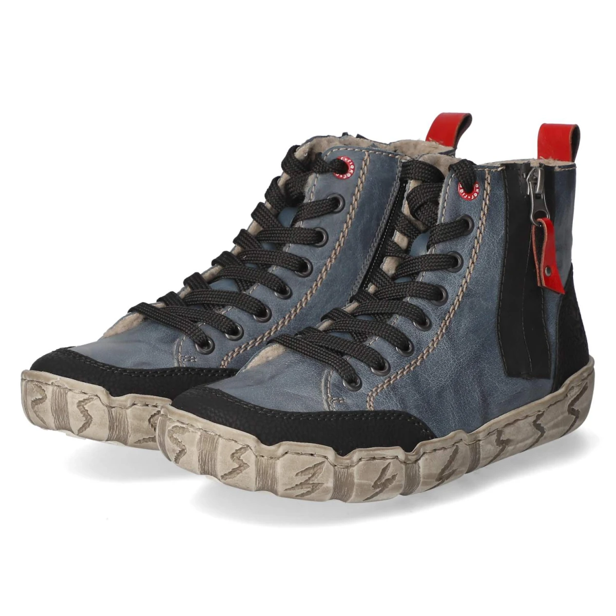 RiekerSchnürboots - blau Kombi