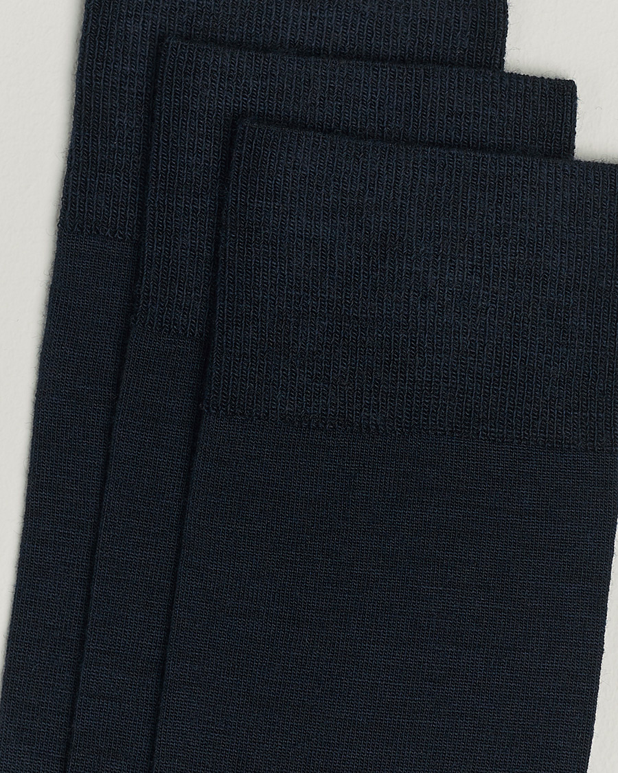Amanda Christensen 3-Pack Icon Wool/Cotton Socks Dark Navy