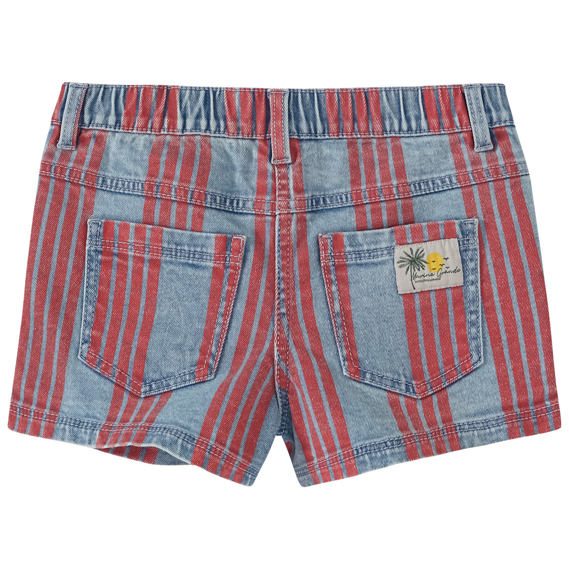 Jonas Nielsen Mädchen Jeansshorts mit Streifen-Allover hellblau