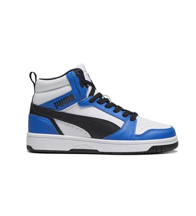 PUMA PUMA REBOUND V6 MID JR 393831 PUMA-WHITE-PUMA-BLACK-RACING-B