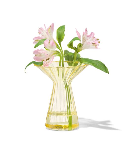 vase à collerette verre Ø3x12.5 jaune