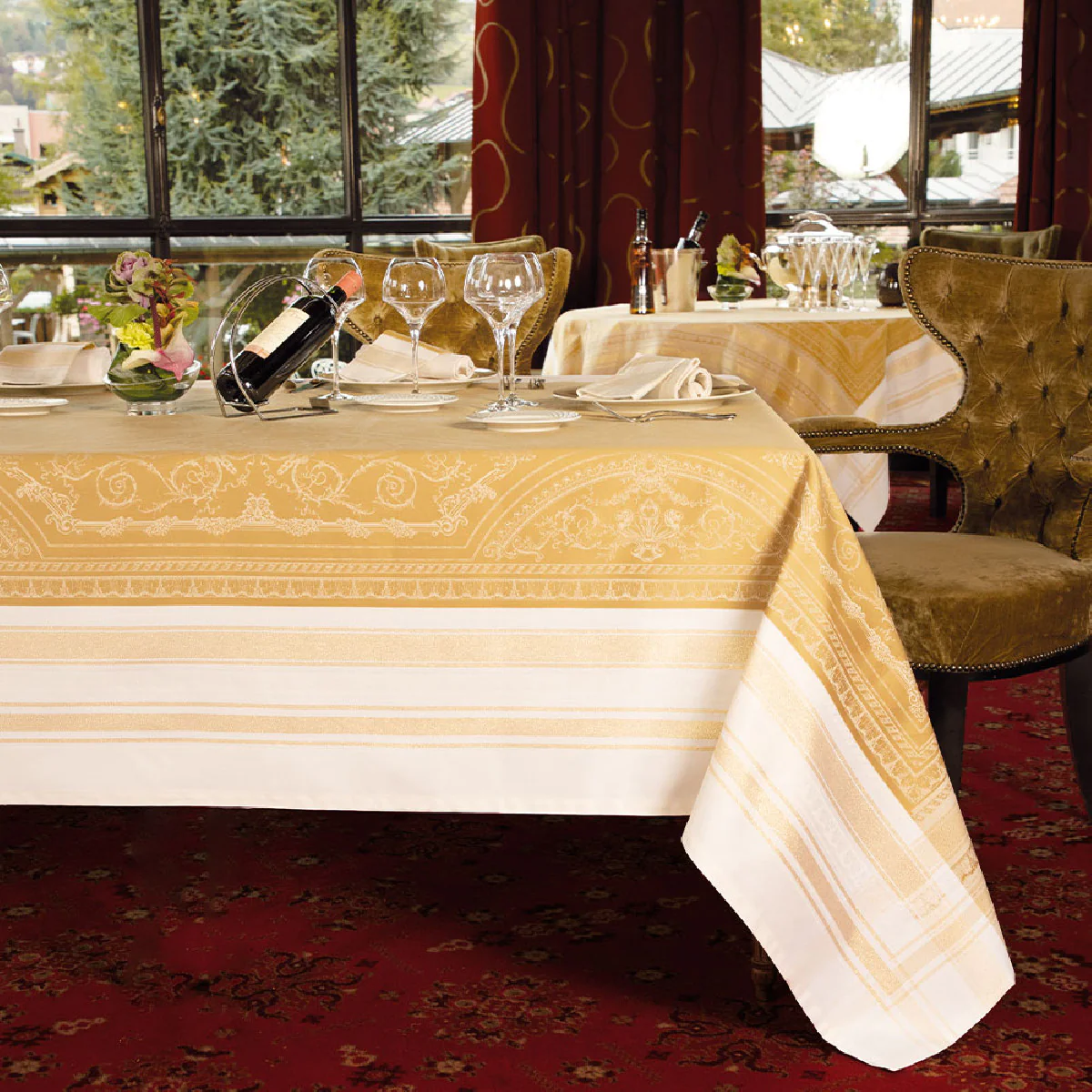 Nappe antitache déperlant coton & autres fibres or 174X254 Garnier Thi