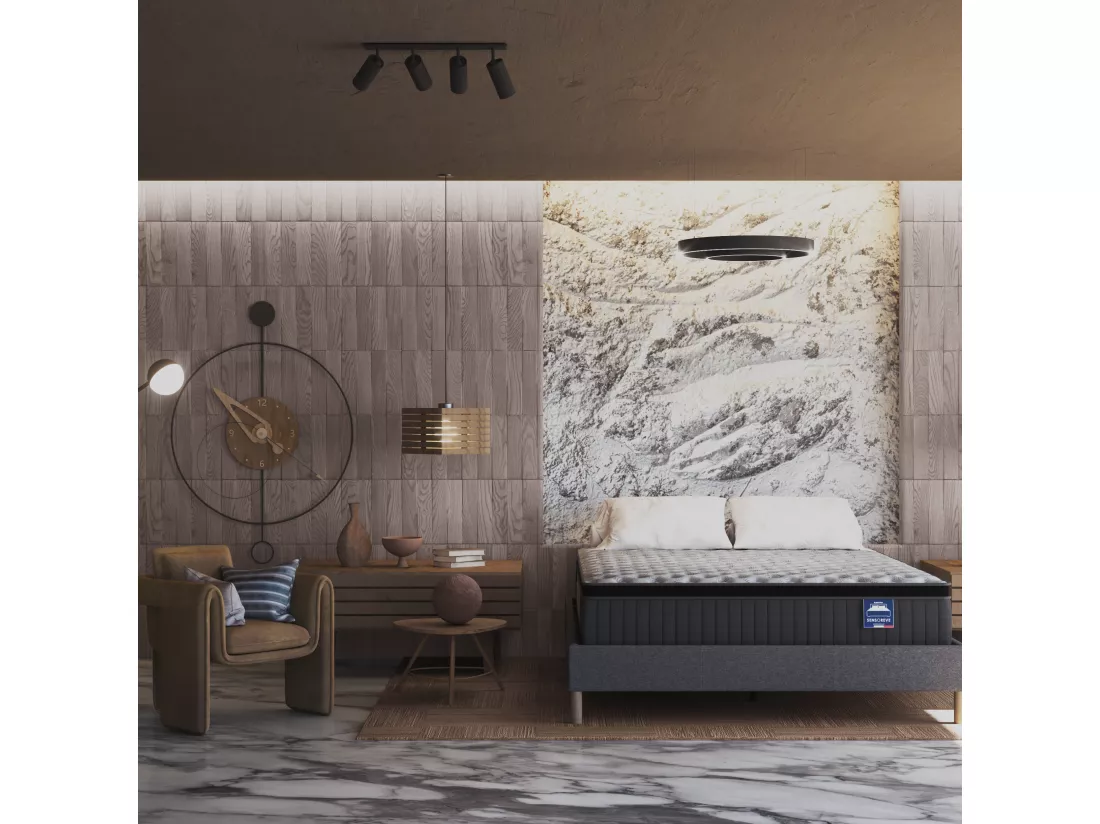 Matelas 120x190 cm - Ressorts ensachés et mousse mémoire de forme-Épaisseur 30cm