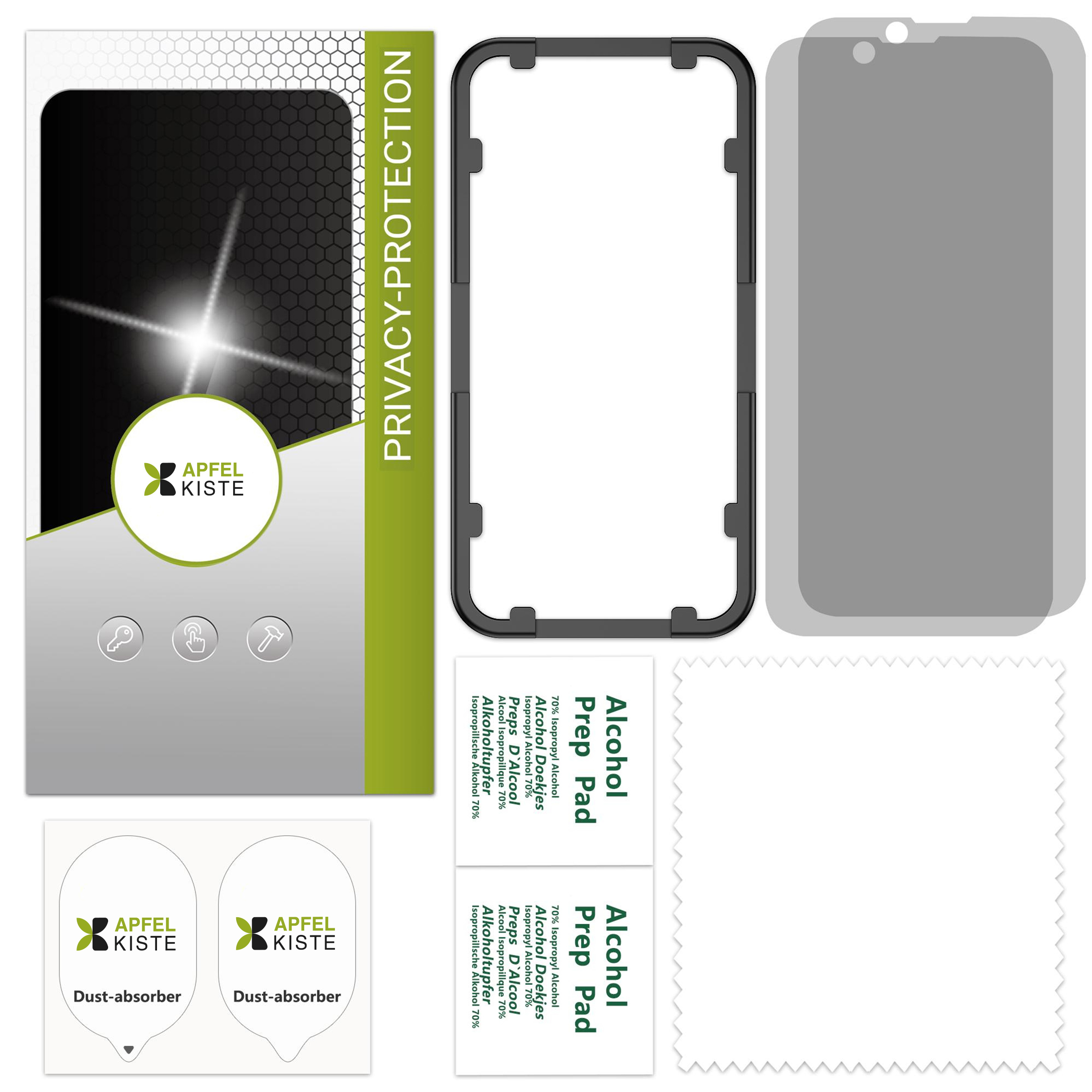 (2er Set) Samsung Galaxy S24 Privacy Panzer Glas Display   Montagerahmen Case Friendly