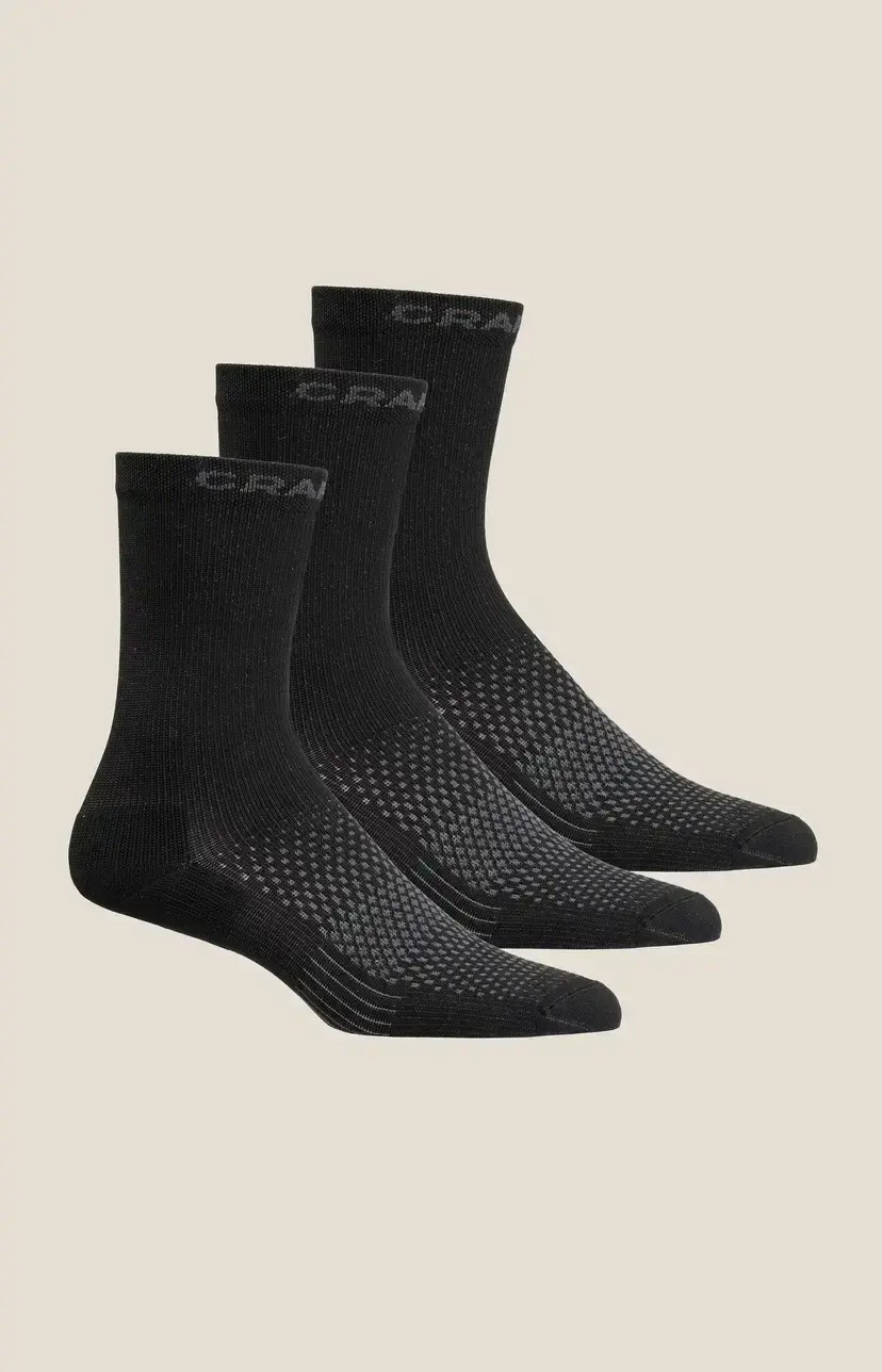 Craft CORE Dry High Sportsokken Zwart 3-Pack