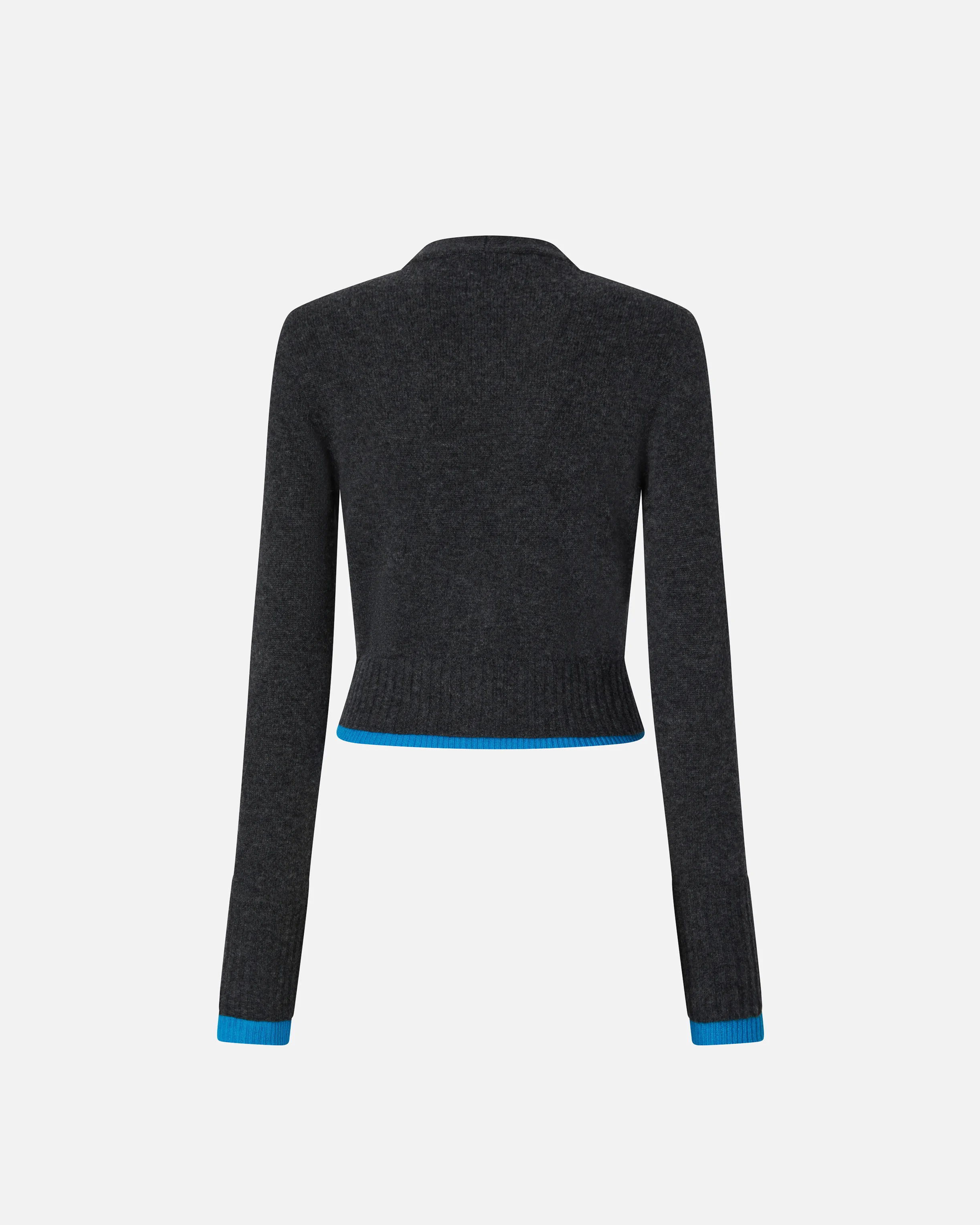 Cardigan court à détails contrastants | Gris