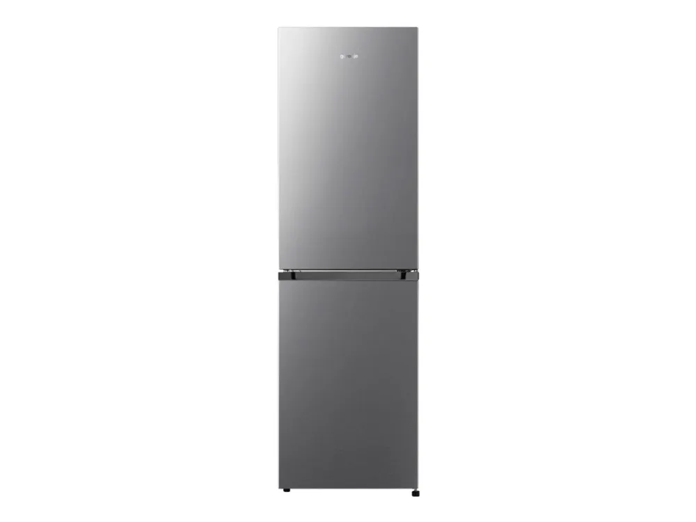 Gorenje Essential NRK418ECS4 - Køleskab/fryser - bund-fryser - bredde: 55 cm - dybde: 55.7 cm - højde: 182.4 cm - 256 liter - Klasse E - grå