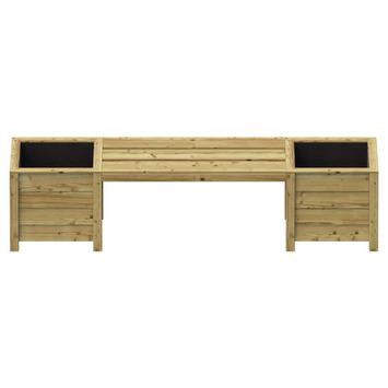 Tuinbank met bloembakken vuren hout 47 x 188 x 43 cm
