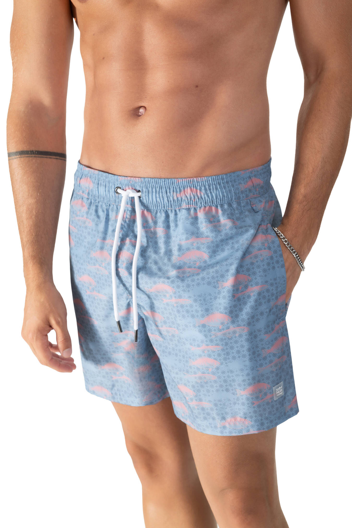 mey| Herren Badeshorts Serie School of Fishes