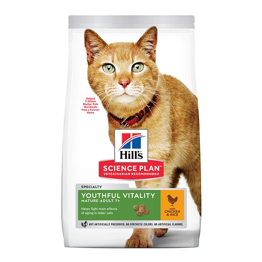 Ração para gatos Hill's Science Plan Youthful Vitality sabor frango