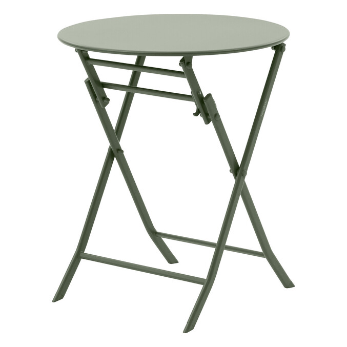Ensemble table de jardin pliante ronde + 2 chaises GREENSBORO Vert laurier