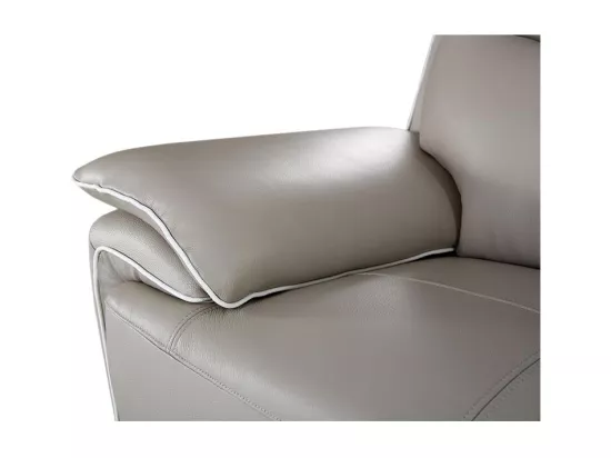 Canapé 2 places Cuir MAEL Beige - Angle Droit