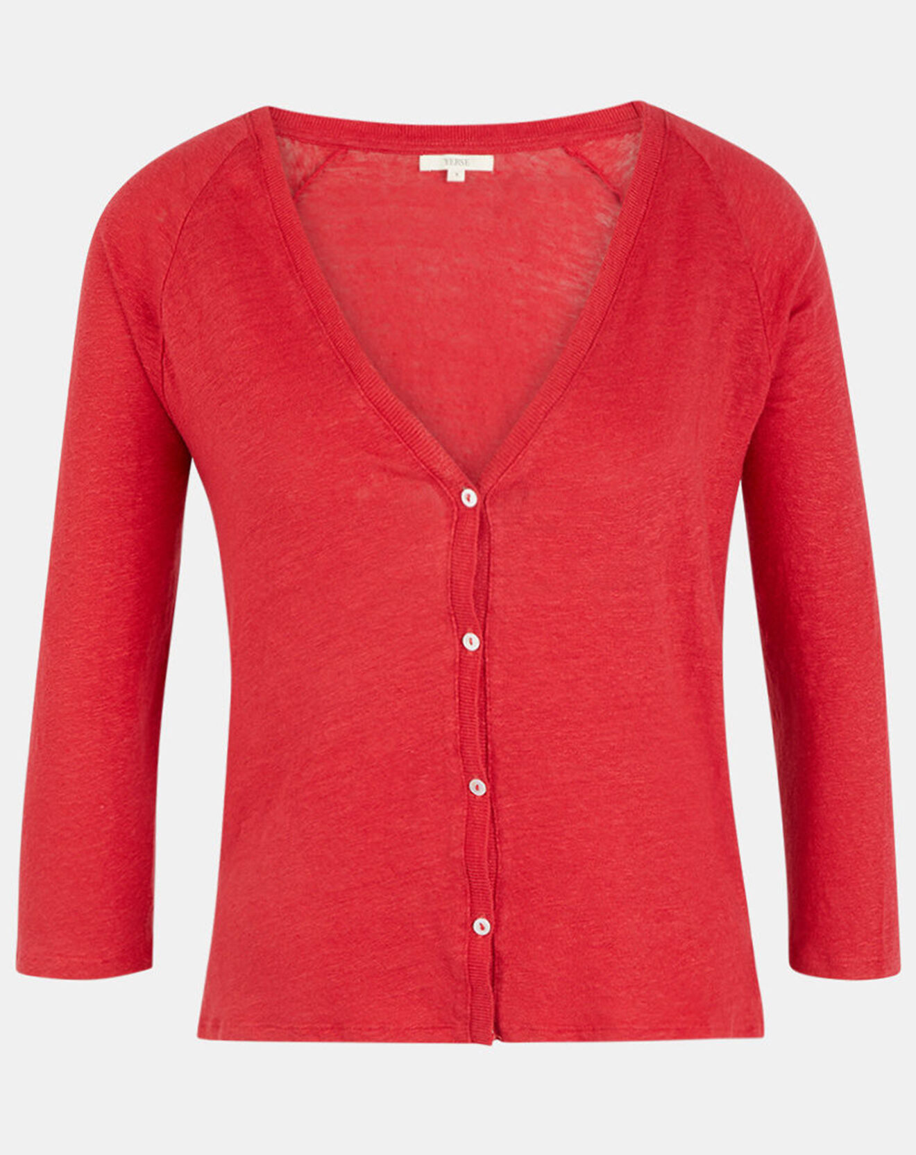 Yerse Gilet 100% Lin Lorelai rouge