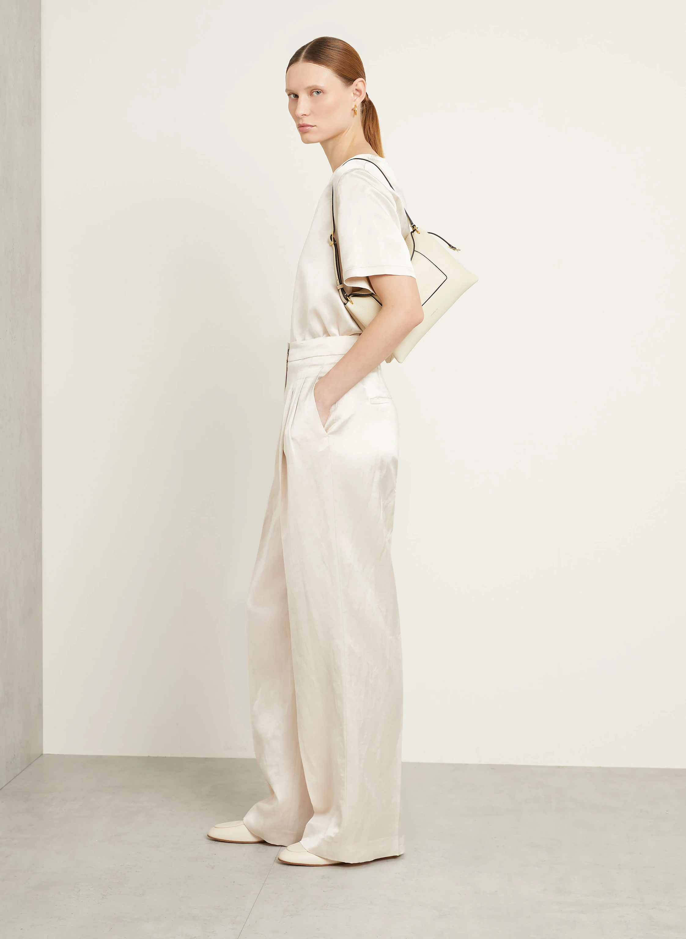 IRIS von ARNIM Satinhose LAINIE mit Leinen