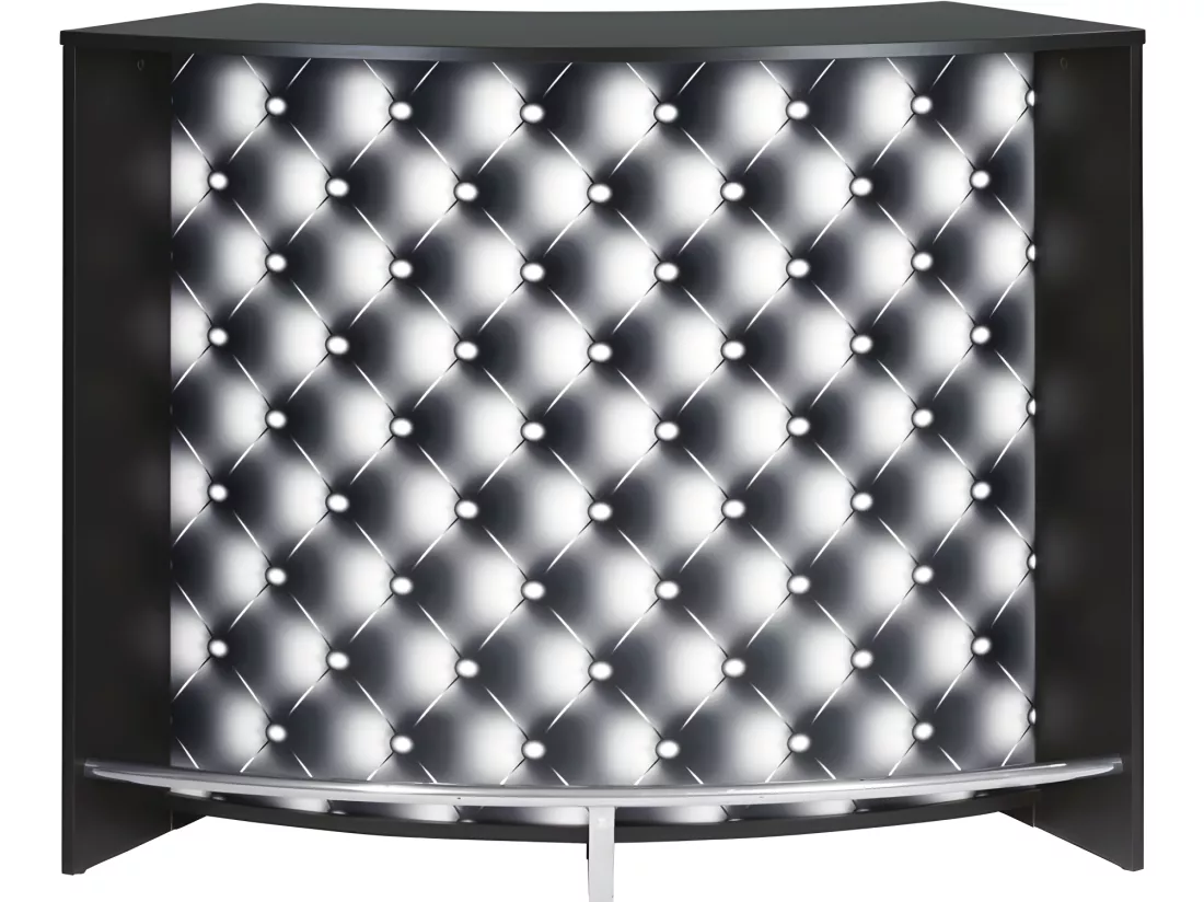 Comptoir d'Accueil 2 Portes Noir 4 Niches Serrure 134,5 x 104,8 x 55,3 cm - Coloris: Capitons 911