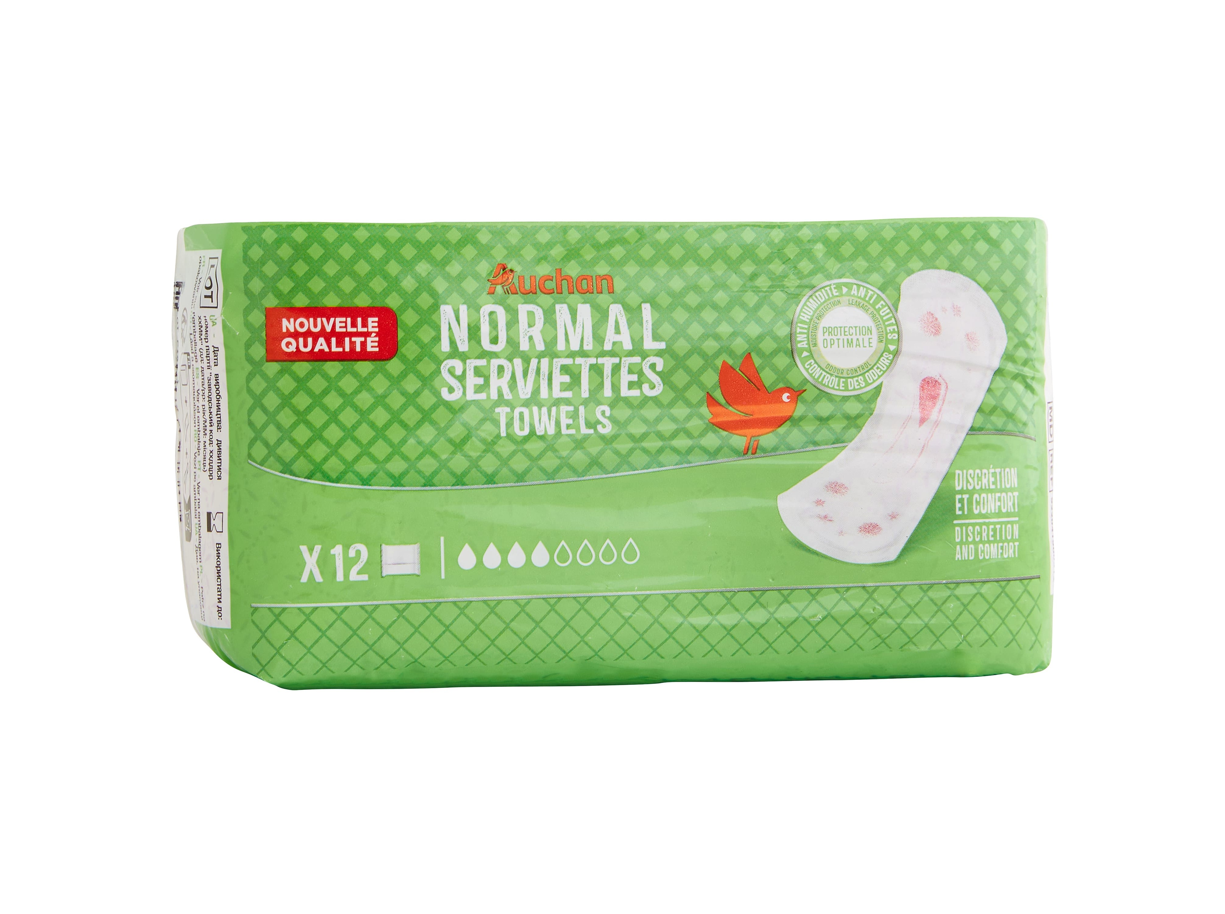 PENSOS INCONTINÊNCIA AUCHAN NORMAL COM BOLSA 12UN