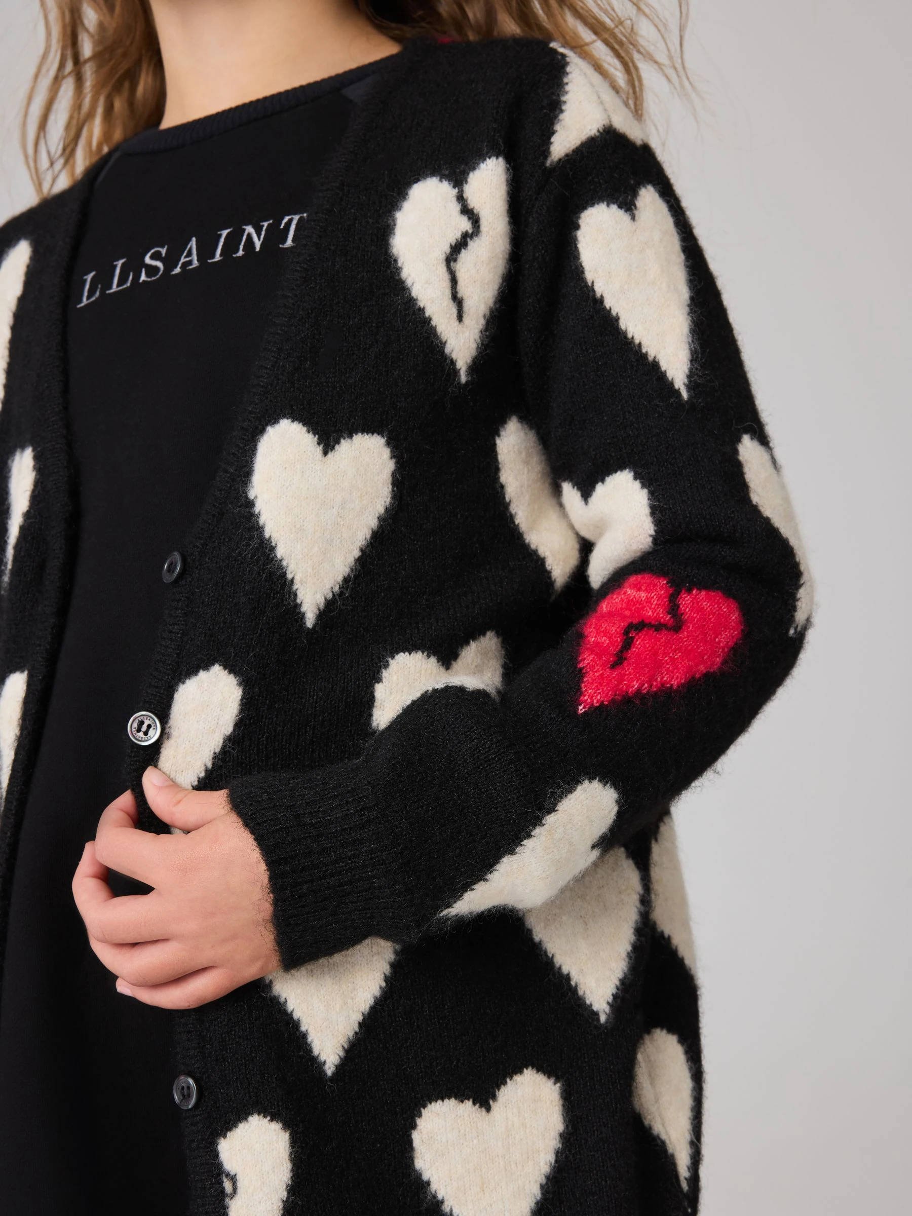 smALLSAINTS Amore Hart Meisjes Lang Gebreid Vest