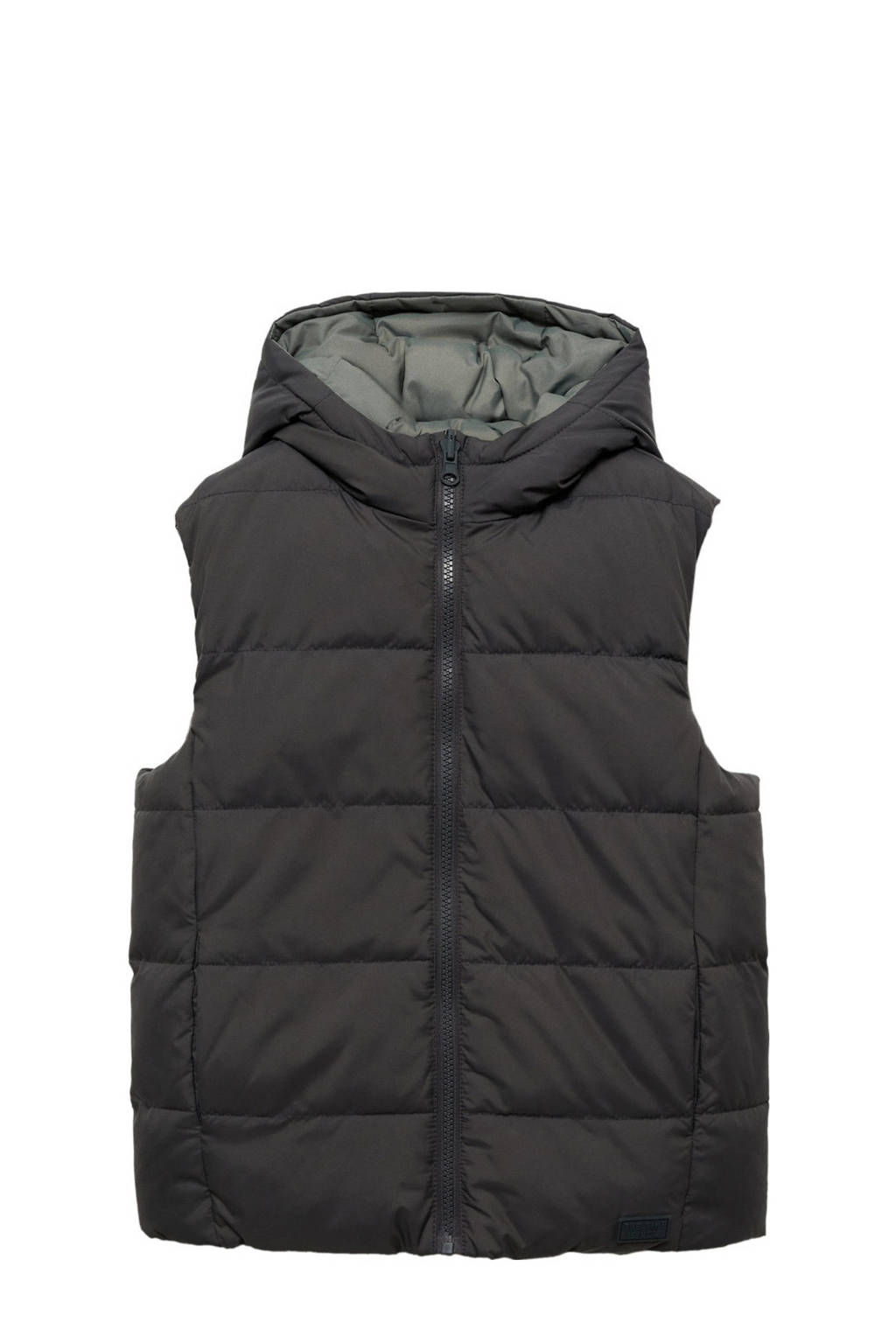 Mango Kids reversible bodywarmer grijsgroen/antraciet