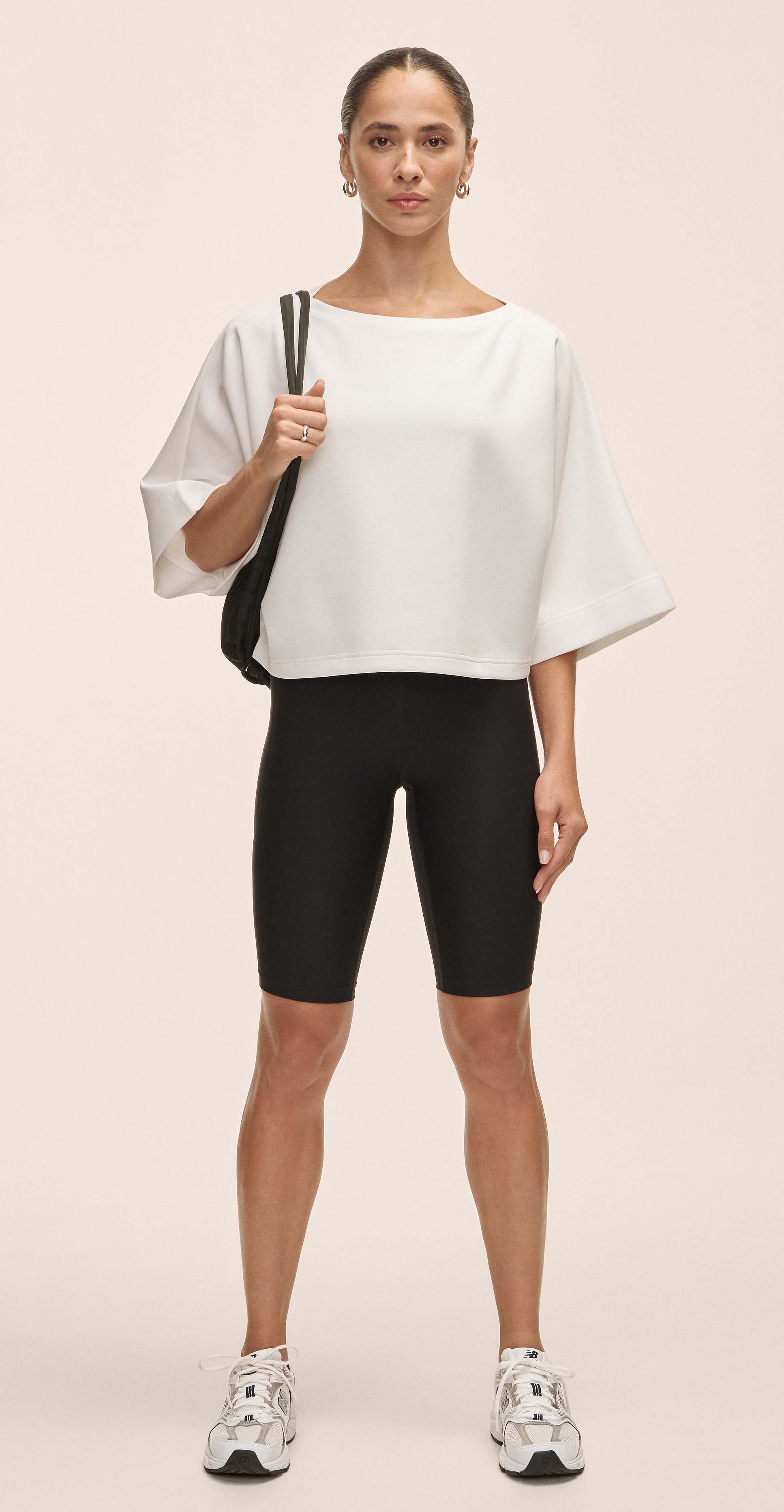 Aria Cropped Boatneck White
