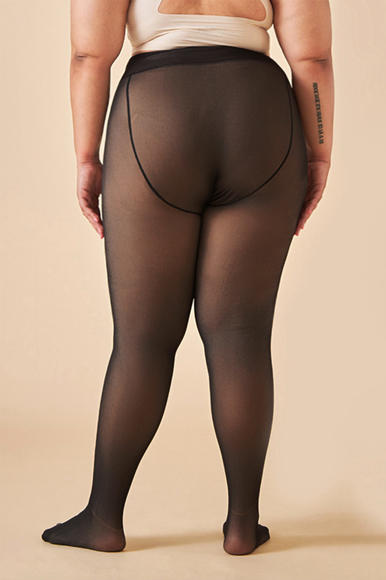 Collant transparent noir basique
